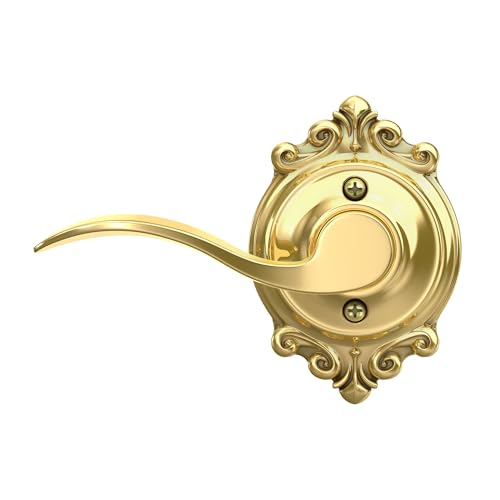 Image of SCHLAGE Accent Lever with Brookshire Trim Non-Turning Lock in Bright Brass - Left Handed