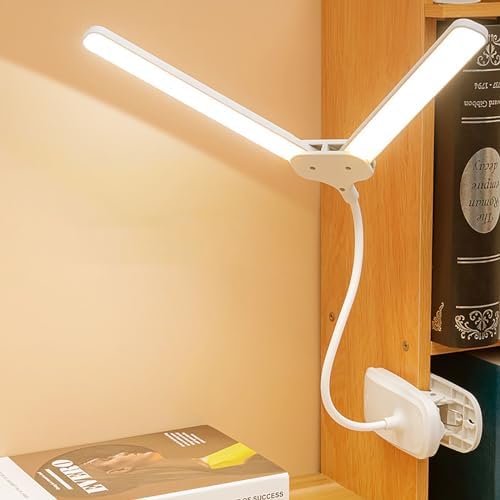 GcSige Dual Head LED Desk Lamp with Clam…