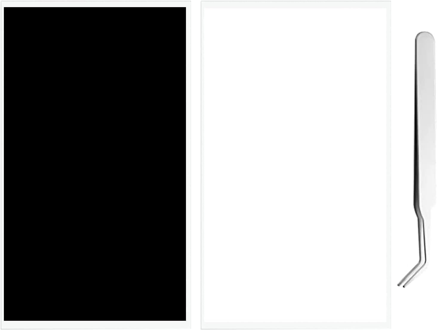 2PCS adesivi di blocco della luce, 20 * 10cm LED luce oscurante adesivo, oscurante luce 80% ~ 100% adesivi per elettronica, TV, router, orologi con 1PCS pinzette (bianco e nero)