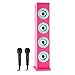 Price comparison product image AUNA Karaboom - Childrens Karaoke machine, Karaoke player, Karaoke set, Bluetooth, 2 x dynamic microphone, Radio tuner, USB port, MP3-compatible, AUX-IN, LED lighting effects, Pink