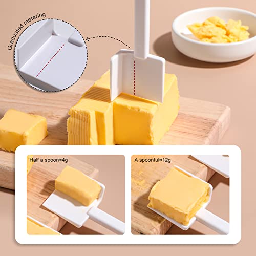 Nvted 2Pcs Butter Cutter Cheese Knife Plastic One Tablespoon Butter Knife Spreader Kitchen Baking Tool With Scale Measurement #TOP2