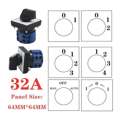 Commutateur rotatif inverseur LW28-32 à 8 bornes pour inverser le courant 32A