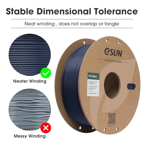 Image of eSUN PLA Basic Filament 1.75mm, 3D Printer Filament High Speed PLA for Fast Printing, 1KG Spool (2.2 LBS) 3D Printing Filament for High Speed 3D Printers, Dark Blue