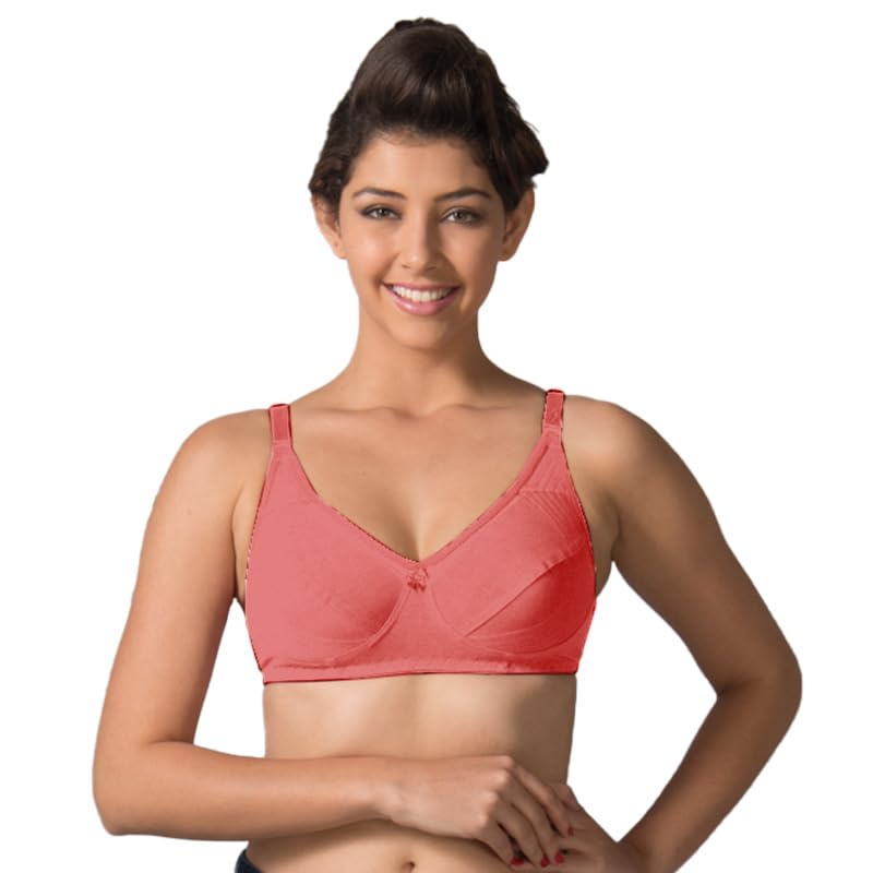 sherry Women's Comfortable Encircled Wirefree Stretch Cotton Full Cup Regular Bra -Candy-picture-16