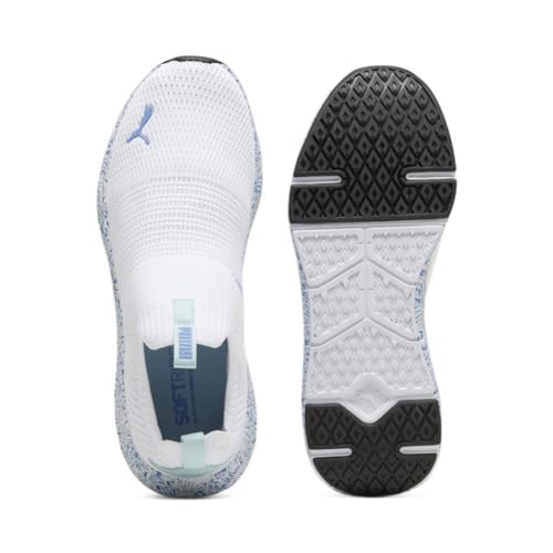 PUMA PUMA Womens Softride Pro Echo Slip On Cross Trainer, Womens White-Blue Skies, 7.5