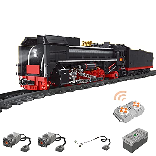 MingCheng Train Building Blocks Sets, 1552Pieces 2.4G Remote Control Steam Train Bricks DIY Building Blocks Model, DIY Construction Set Compatible with Lego City