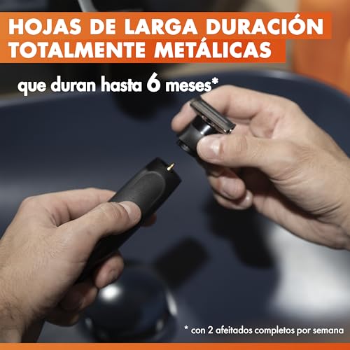 Gillette Fusion One recortadora de barba y afeitadora corporal resistente al agua con 4 peines 5