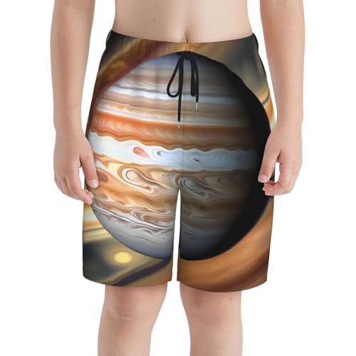 Jupiter Landscape Youth Beach Pants, Soft and Breathable, with Drawstring Waist, Suitable for Sports and Leisure.3