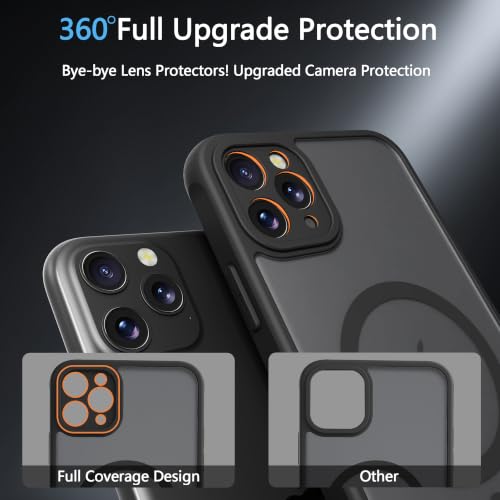 Image of for iPhone 11 pro Case [Compatible with Magsafe]Translucent Matte Phone Cover, [10 FT Military Grade Drop Protection] Slim Durable Shockproof Protective Bumper (Black Magnetic, iPhone 11 pro)