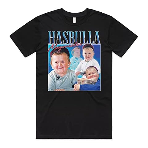 Sanfran Clothing Hasbulla Magomedov Homage Top Funny Internet Icon Legend Meme Gift T-Shirt Extra Large/Black Cover