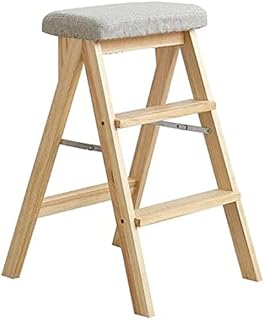 Drewniana stołek Stołowy domowy Drewno Drewno Slip Folding, Wielofunkcyjny stołek krokowy, przenośny stołek.Składane schody składane pedał stabilny stołek składany (Color : D)