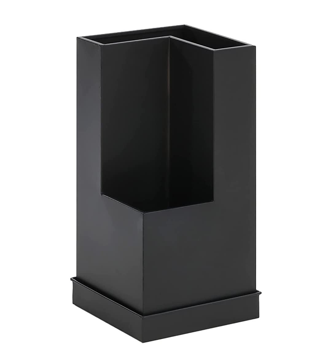 FCXWEVR Modern Nordic Style Umbrella Holder Stand with Drip Tray for Indoor Office Garage Front Door Entryway Organization Black Color