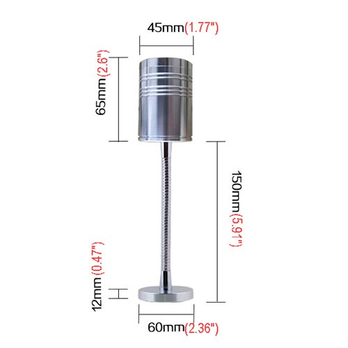 LUMINTURS 3W LED Wall Sconce Ceiling Spot Lamp Bulb Picture Light Fixture Gooseneck Flexible Pipe White Shell