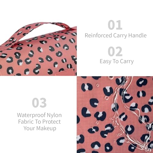 Image of Lcsmaokin Large Capacity Toiletry Bag Travel Bag with Hanging Hook for Men and Women Waterproof Travel Cosmetic Bag Bathroom Storage Bag for Brushes Set, Full-Sized Shampoo, Toiletries, Accessories,