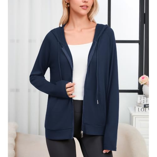 Image of Witsmile Zip Up Hoodie Women Oversized Sweatshirt Long Sleeve 2026 Fall Outfit Lightweight Jackets Workout Clothes
