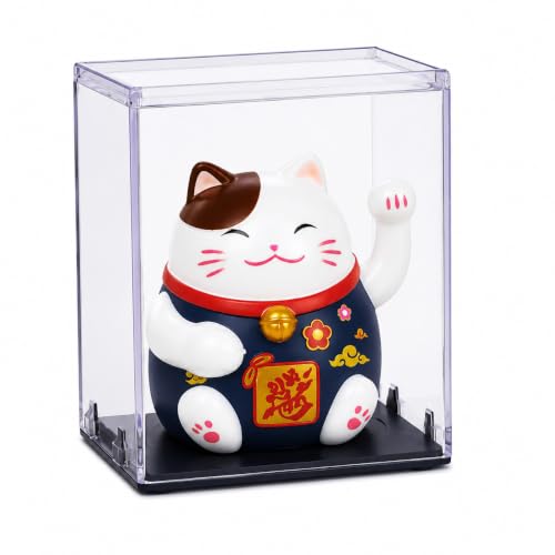 Image of FunBlast Maneki Neko Lucky Cat, Waving Arm Solar Powered Good Luck Wealth Welcoming Display Car Decor Paw Up with Arm, Decor Item for Home, Office and Car (Blue-)