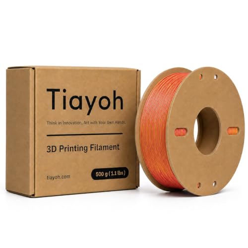 Tiayoh Silk PLA Dual Color Filament 1.75mm, Red Gold, Shiny, 500g Spool