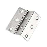 10 Pack 2” Chest Hinges Nickel, Swing Clear Hinge, Expandable Cabinet Door Hinges Offset Hinge