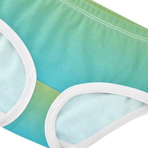 Joisal Green Sky Blue Gradient Little Girl Panties Toddlers Underwear Floral Cotton Flower Kids Briefs Undies 2t4