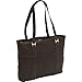 Piel Leather Computer Tote Bag, Chocolate, One Size