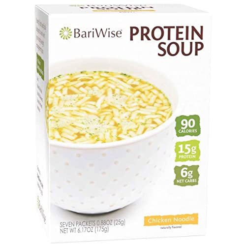 Bariwise Protein Soup Mix, Chicken With Pasta - 90 Calories, 15G Protein, 6G Net Carbs (7Ct) #TOP6