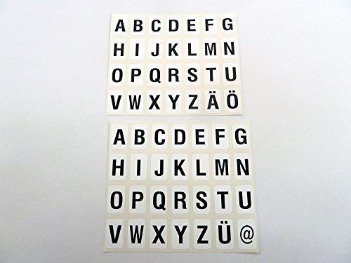 Minilabel 10mm Black On White Durable Plastic Sticky Letters, Alphabet, Self Adhesive Sticky Labels, Stickers