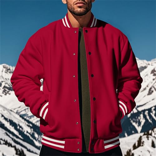 Hulpvktsgiq Men's Varsity Baseball Jacket Causal Contrast Color Long Sleeve Jacket Lightweight Boys Bomber Jackets2