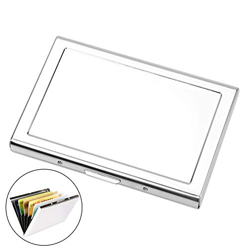Preisvergleich Produktbild Kreditkarten Schutzhülle Rfid Blocker,Qianyou 6 Fächer Edelstahl Spiegel Kreditkarten Etuis Spiegel Portemonnaie ID karten Kasse Abgeschirmt Geldbeutel Visitenkartenbox für Herren Damen