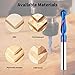 EANOSIC Carbide Ball Nose End Mill 1/4 Inch Shank, CNC Router bits Milling Tools with Nano Blue Coating for Side Milling, End Milling, Finish Machining