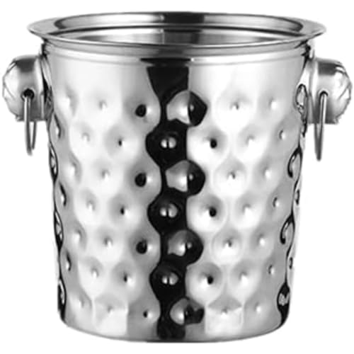 WhiteForest ステンレス製 アイスペール 二重構造 アイスバケット 結露しにくい ボトルクーラー ワイン用 シャンパンクーラー キャリーハンドル携帯 ウイスキー ビールなど 保冷用 プロ仕様 業務用 3L 5L 7L (3 L,C)