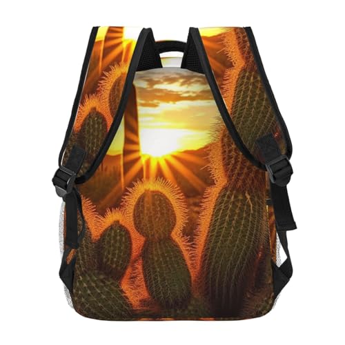 Casual Backpack for Women Men Sunset Cactus in Desert Lightweight Daypack Large Capacity Nurse Bag4