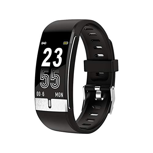 ILYWZY Inteligente Reloj, Pulsera con el Monitor de la Temperatura Corporal, ECG, PPG, Monitor de Ritmo cardíaco, la presión Arterial de medición, Deportes rastreador de Ejercicios,Negro Cover
