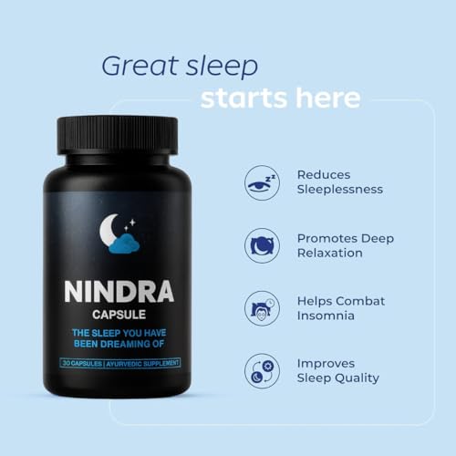 Image of Nindra Sleep Support Supplement | Ayurvedic capsule for relaxation and brain wellness