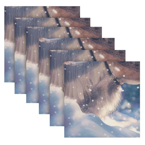 Servilletas de Tela Winter Caribou Multicolor x6 miniatura 2