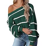 Strickpullover Damen pärchen Pullover Anime Pullover Crochet top Rollkragenpullover Damen Kuschelpullover Damen Oversize Pullover Damen Wickelpullover Damen Langarm Damen Oberteil (Green, XL)