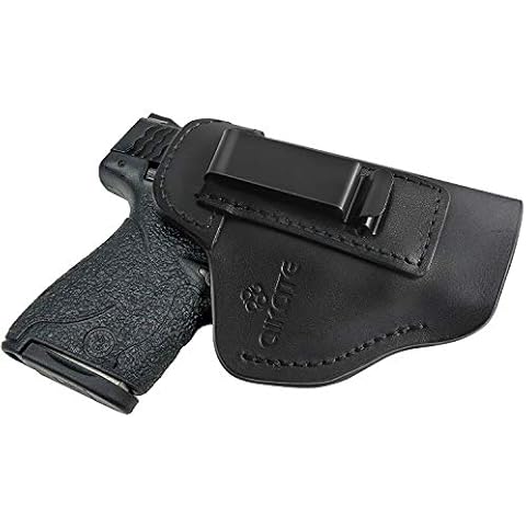 IWB Leather Holster for Concealed Carry, Inside Waistband Holsters Suitable for S&W M&P Shield, Glock 17 19 22 23 32 33 36 43, Springfield XD-S, Beretta 92FS, Sig P228 P239 Similar Handguns Cover