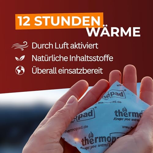THERMOPAD Handwärmer – DAS ORIGINAL: 5 Paar Wärmepads für 12 Stunden Wärme I Sofort einsatzbereite Taschenwärmer I Extra warmes Heatpad – ideal für Outdoor-Aktivitäten & Handschuhe I Hand-Wärmekissen