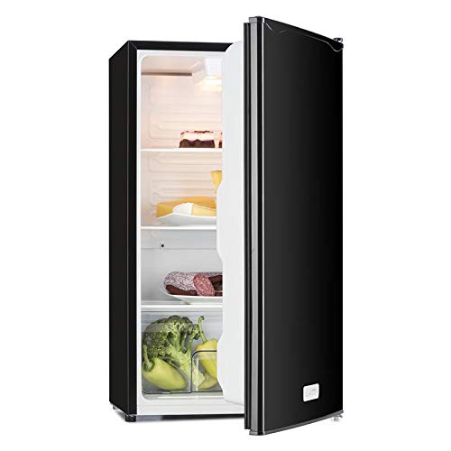 Klarstein Beerkeeper - Frigorífico-congelador independiente, 92 L de capacidad, 60 vatios de potencia nominal, 83 cm de altura, 3 compartimentos, termostato de 7 niveles, silencioso, negro