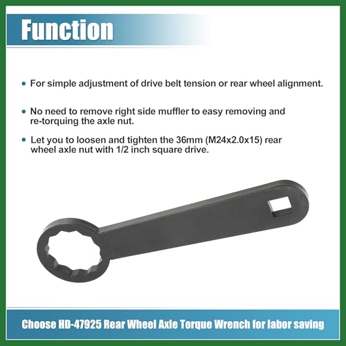 Image of Motoforti Rear Axle 36mm Wrench Tool Rear Wheel Axle Torque Wrench Hand Tool for Harley Davidson Touring Motorcycle HD-47925 Rear Axle Nut Torque Adapter for Adjust Belt Tension Long-lasting