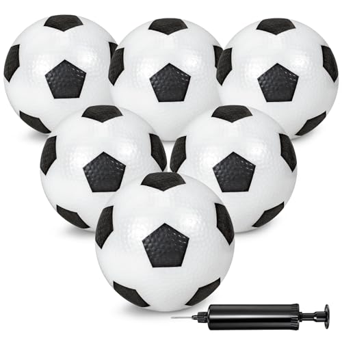 6 Pack Soccer Balls, 6 Inch Inflatable Mini Soccer Ball for Kids Toddlers Indoor Outdoor Sports Games Beach Garden Backyard Party Supplies Playground Balls for Boys Girls Birthday Gift & Party Favors