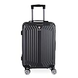 MALA DE BORDO PEQUENA PARA VIAGEM EM ABS SWISS GO LONDRES CADEADO INTEGRADO RODAS GIRO 360º CINZA