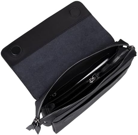 Prestige Hakiki Deri, El Yapımı, Telefon Bölmeli, Erkek El Çantası, Kömür Siyah - Görsel 4