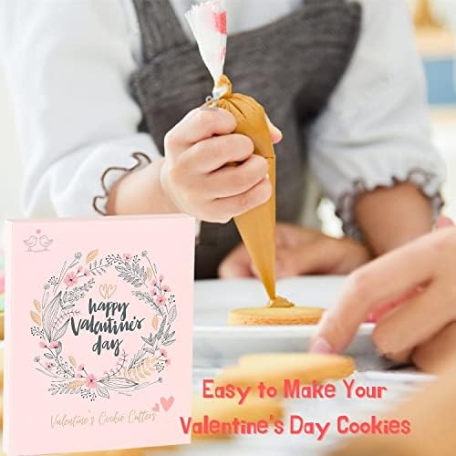 Crethink Valentine's Day Cookie Cutters Set 8 Pieces Heart Cookie Cutters Bisucit Cutter - Angle Heart, Heart, Double Heart, Heart with Arrow Shapes Stainless Steel for Baking Holiday