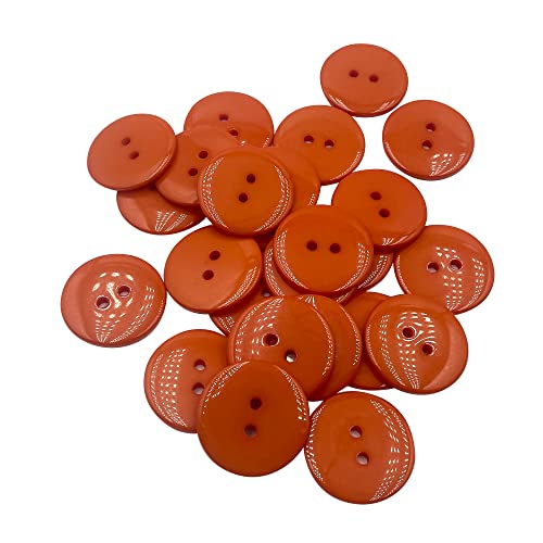 100 Pcs 25Mm 1 Inch Buttons For Crafts, Large Buttons 2 Hole Round Sewing Buttons Colored Craft Buttons For Sewing Scrapbooking And Diy Crafts Orange A1071 #TOP2