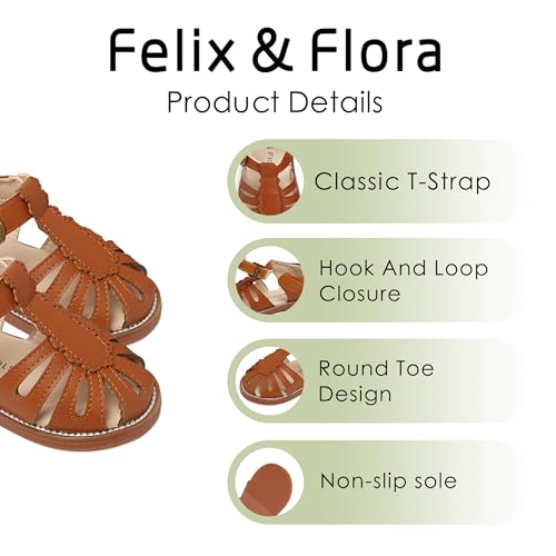 Image of Felix & Flora Toddler Girls Sandals Soft Rubber Princess Flat Shoes Flower Girl Shoes