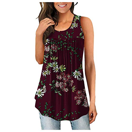 ORT Regatas femininas casuais de verão soltas tie dye listradas color block sem mangas camisetas bon