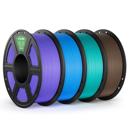 DEEPLEE Filament PLA Pro Violet, Bleu Ciel, Vert Turquoise et Brun 4kg de 1.75 mm avec Précision de +/- 0,02 mm 4 Bobines Haute Résistance pour Imprimantes...
