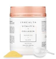 JSHealth Vitamins Vitality X + Collagen - Beauty Powder Supplement with Aloe Vera Collagen and Vitamins C & E to Support Hair and Skin (180g)