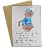 Mr. & Mrs. Panda Grußkarte Polizist Ruhestand - Geschenk, Beruf, einladungskarten, Berufsalltag, dankeskarten, Geschenke für Berufstätige, hochzeitskarten, Polizei, Schutz der Gemeinschaft, Notlage