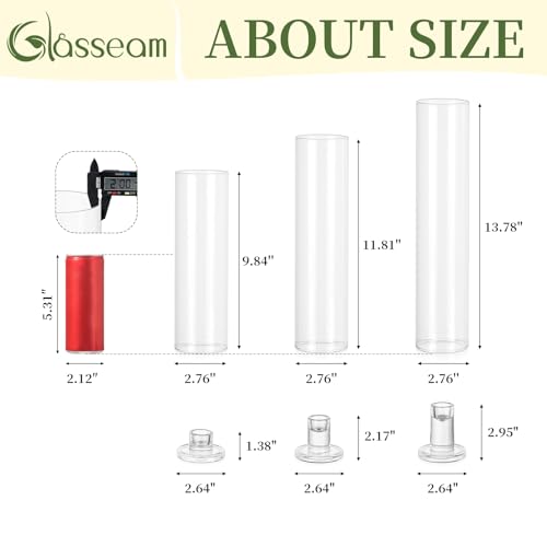 Glasseam Hurricane Candlestick Holders: 12 Pcs Glass Taper with Cylinder by Glasseam - Used condition - Image 5